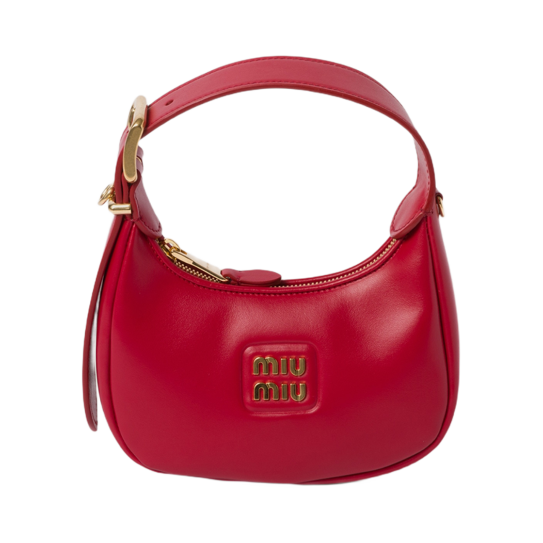 5BP084-2E6Y-F0011 Miu Miu Leather Hobo Bag Red