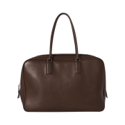 The Row Domino Bag in Smooth Saddle Leather Dark Chocolate