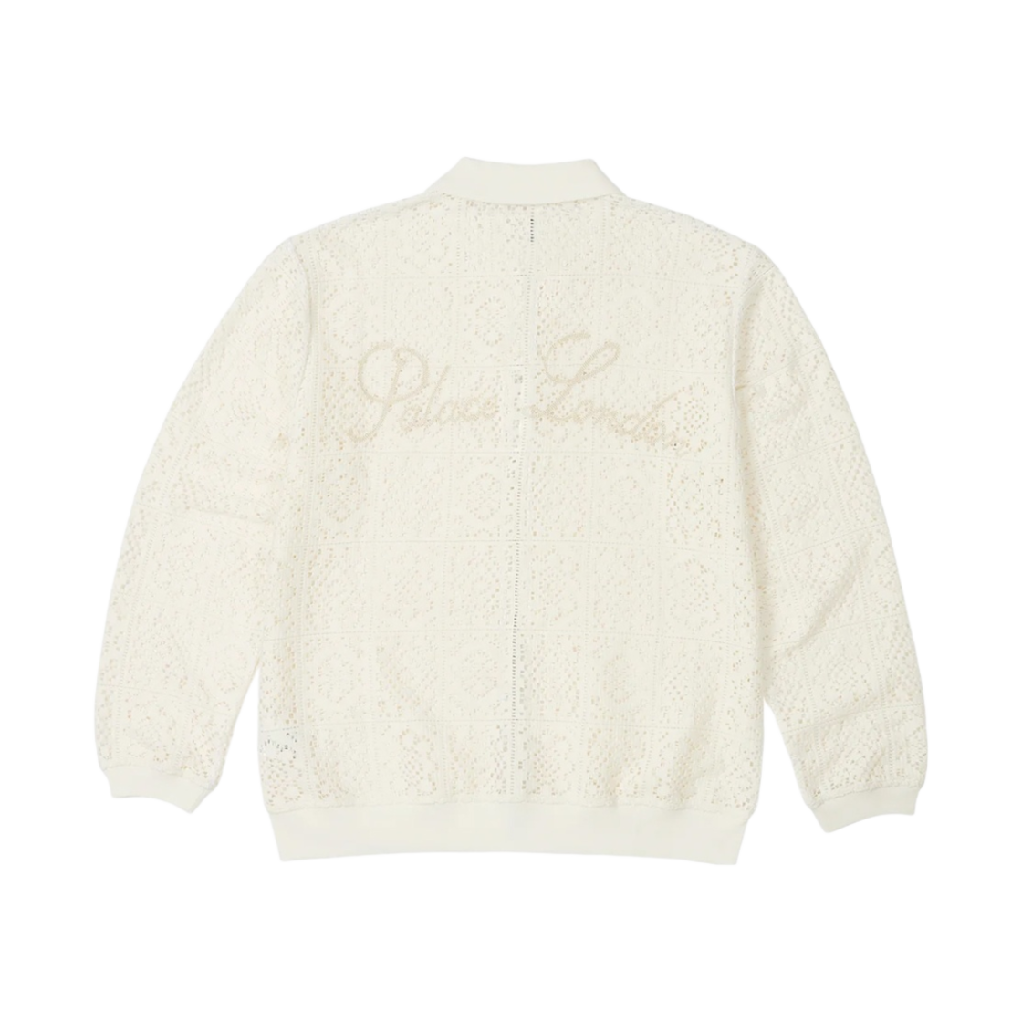 팔라스 크로셰 집업 롱슬리브 폴로 화이트 23FW Palace KREAM