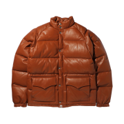 BAPE Leather Classic Down Jacket Brown