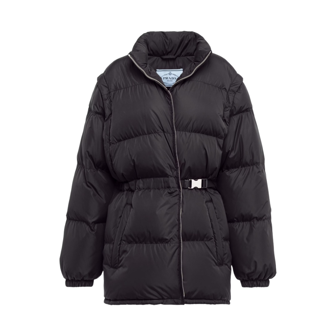 (W) 프라다 라이트 리나일론 다운 자켓 블랙((W) Prada Light Re-Nylon Down Jacket Black) - 1