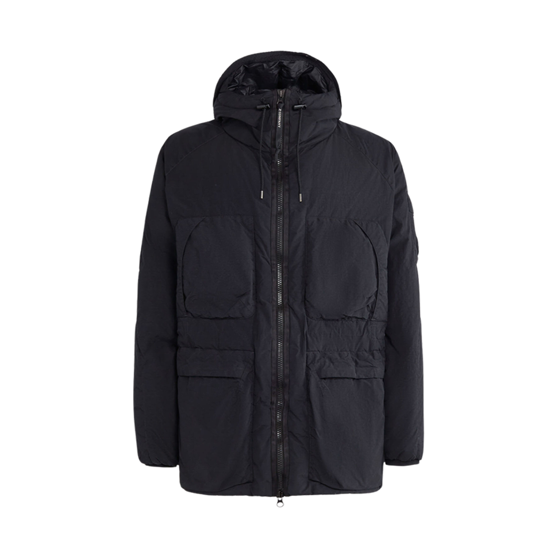 C.P. 컴퍼니 플랫 나일론 후드 다운 파카 블랙 - 23FW(C.P. Company Flatt Nylon Hooded Down Parka Black - 23FW) - 1