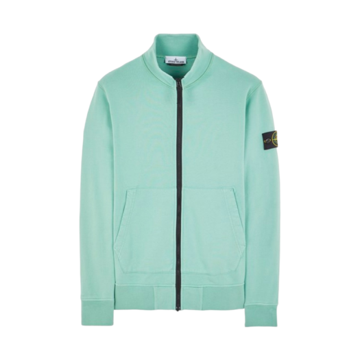 Stone Island 64351 Cotton Fleece Garment Dyed Track Top Light Green - 24SS
