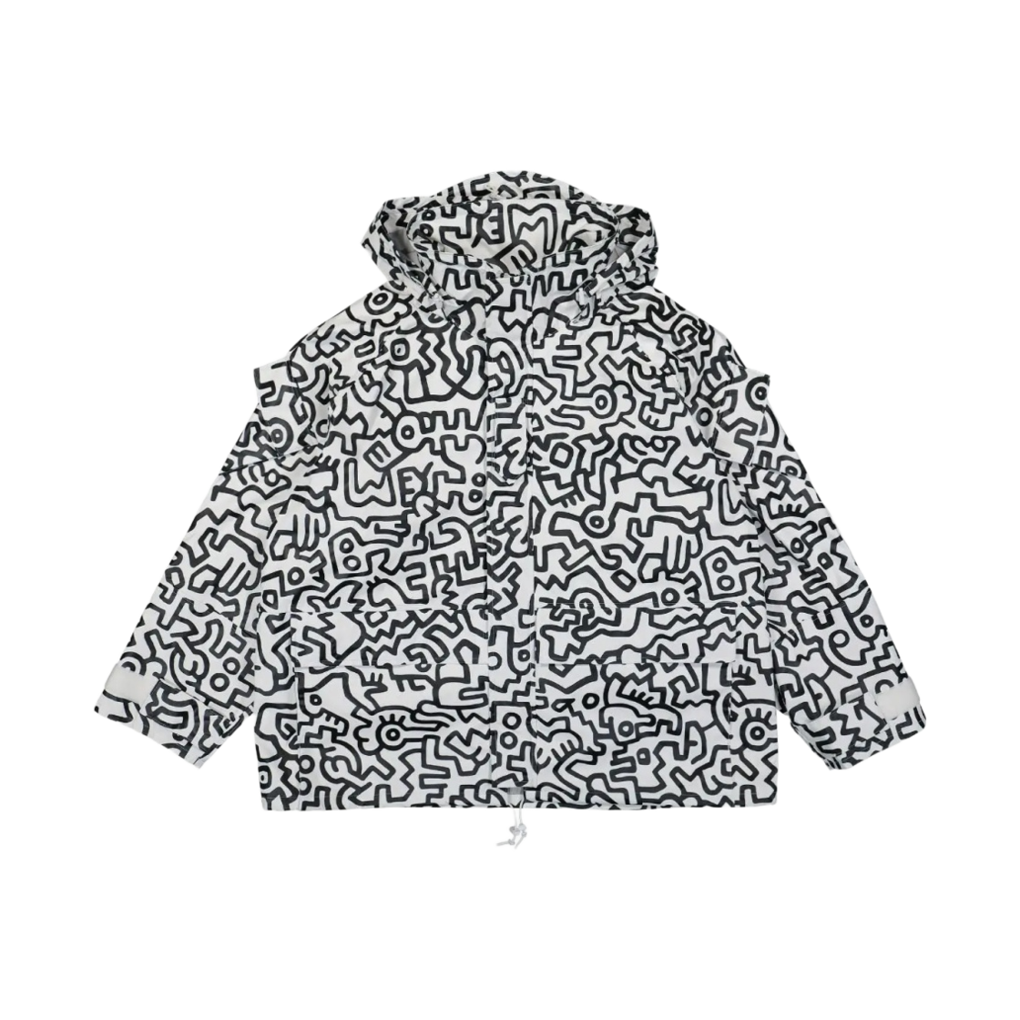 준야 와타나베 x 키스 해링 나일론 타프타 라미네이트 프린트 자켓 화이트 블랙(Junya Watanabe x Keith Haring Nylon Tafta Laminate Print Jacket White Black)
