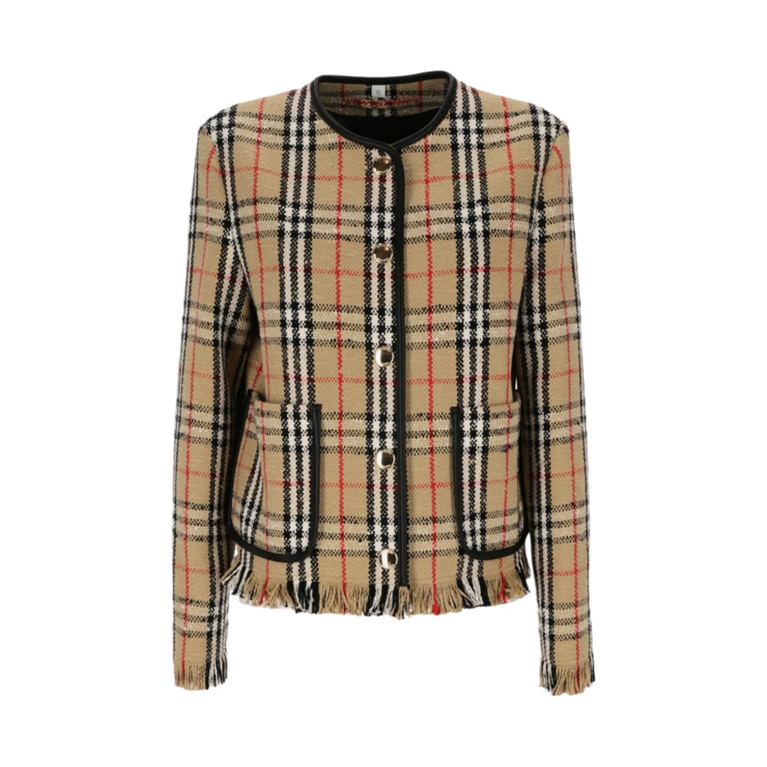 (W) 버버리 빈티지 체크 부클레 자켓 아카이브 베이지((W) Burberry Vintage Check Boucle Jacket Archive Beige) - 1