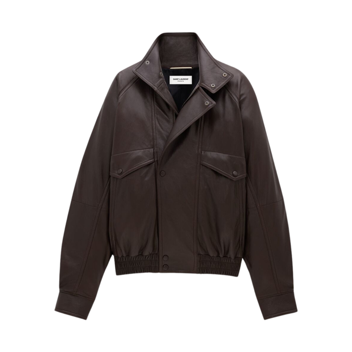 (W) 생로랑 봄버 자켓 램스킨 마론((W) Saint Laurent Bomber Jacket In Lambskin Marron) - 1