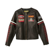 (W) Hysteric Glamour Lamb Leather No Collar Racing Jacket Black