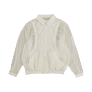 The Museum Visitor 2023 - 2024 Art Love Curved Zipper Windbreaker Ivory