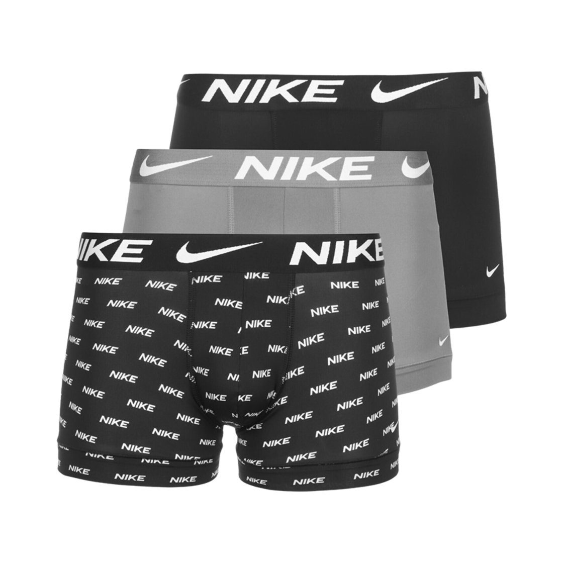 나이키 에브리데이 드라이핏 코튼 스트레치 트렁크 블랙 그레이 블랙 (3개입)(Nike Everyday Dri-Fit Cotton Stretch Trunk Black Grey Black (3 Pack))