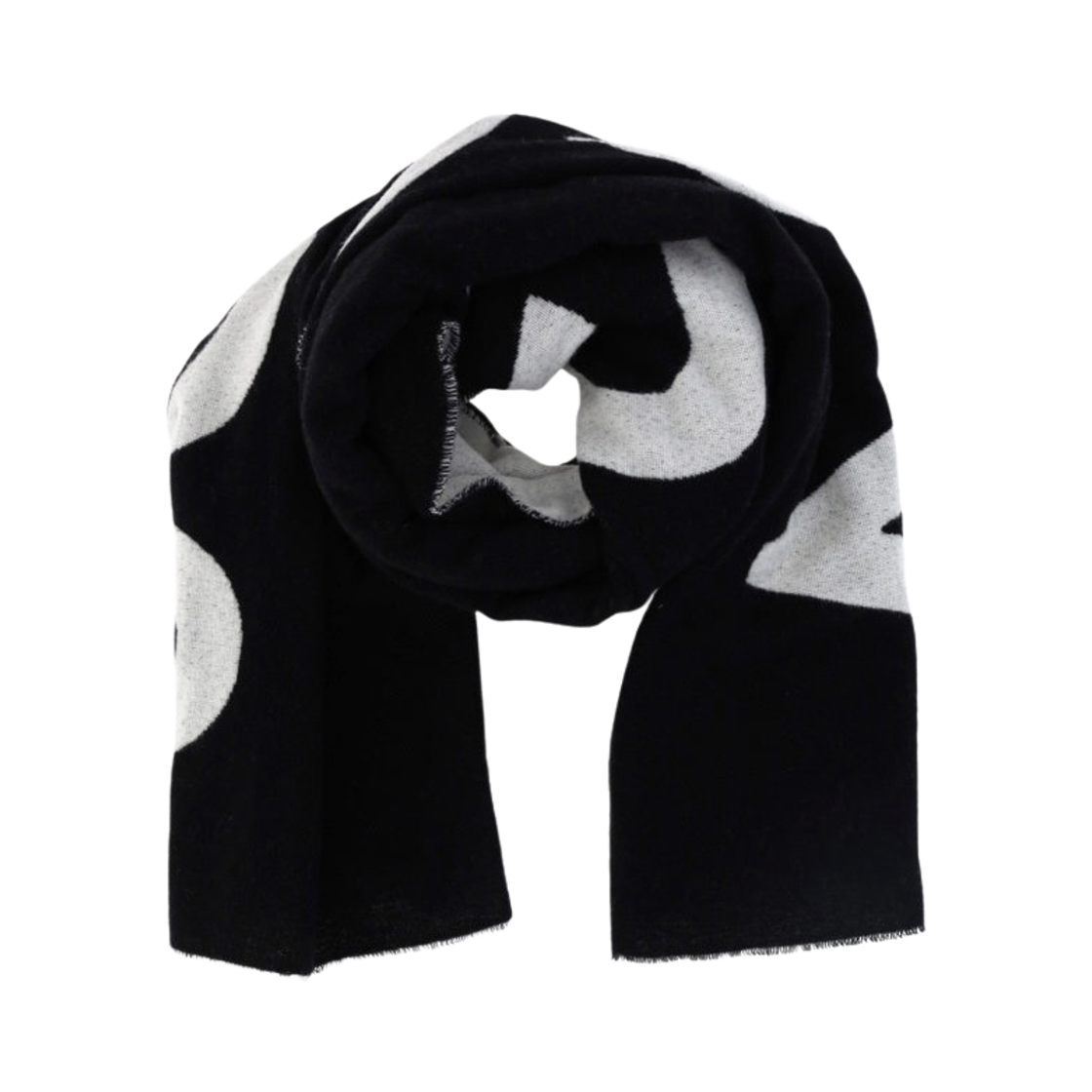 CA0090-J83 Acne Studios Big Logo Wool Muffler Black White