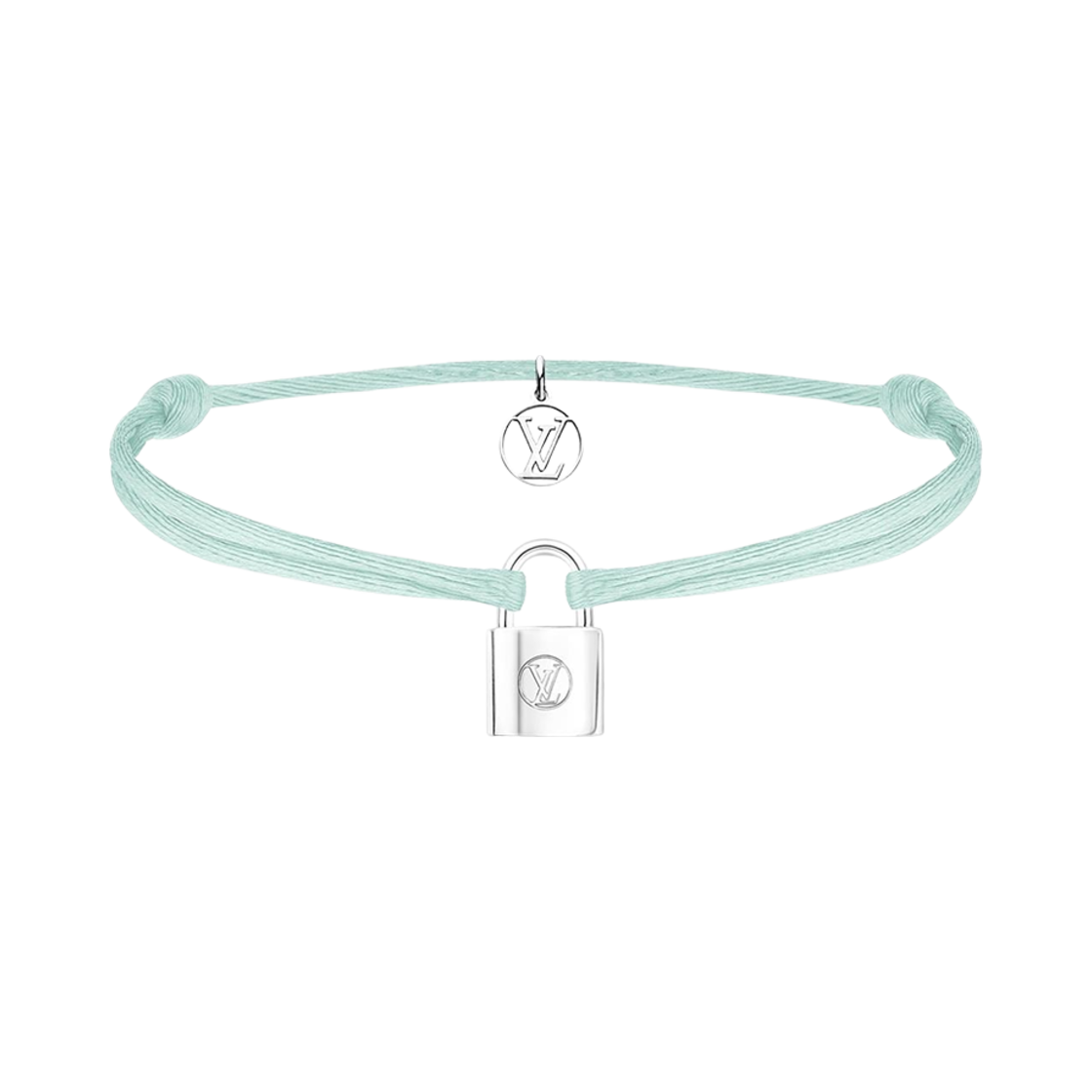 루이비통 실버 락킷 x 루이 두두 브레이슬릿 리사이클 실버 셀라돈 코드(Louis Vuitton Silver Lockit x Doudou Louis Bracelet Recycled Silver Celadon Cord) - 1