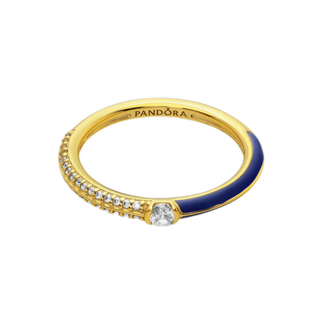 162528C01 Pandora ME Pave & Blue Dual Ring Gold Plated
