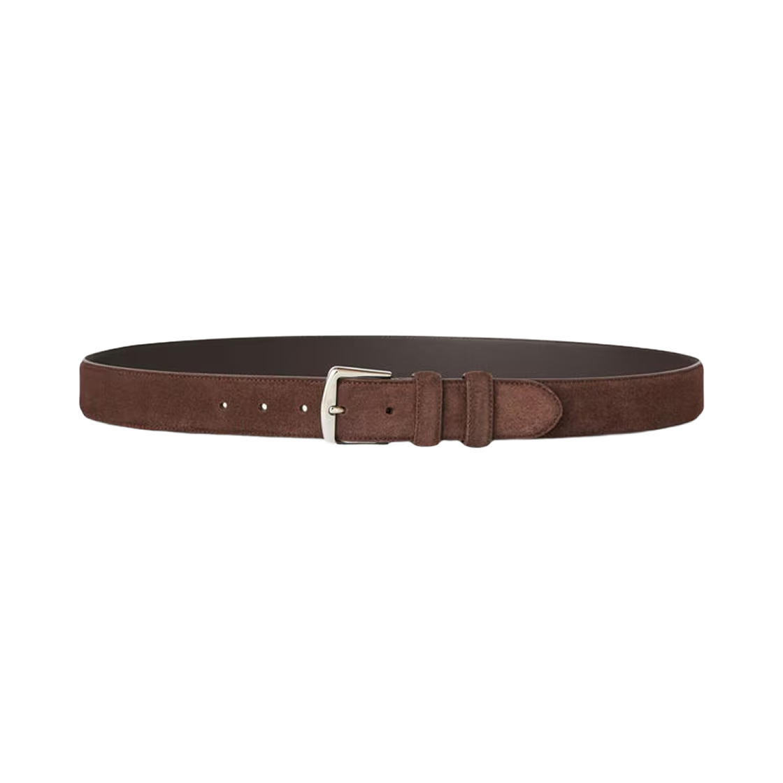 FAA1544-H026 Loro Piana Alsavel Suede Calfskin Belt Chocolate