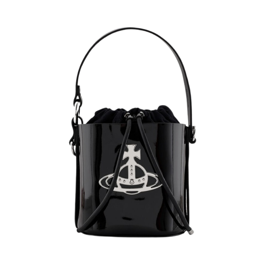 43020023-L001O-N403 Vivienne Westwood Daisy Small Drawstring Bucket Bag Black