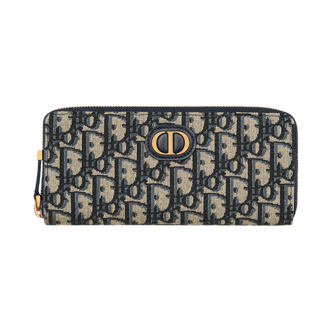 S2189UTZQ-M928 Dior 30 Montaigne Voyageur Slim Wallet Blue Dior Oblique Jacquard
