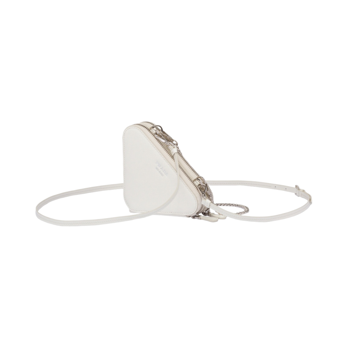프라다 사피아노 레더 미니 파우치 화이트(Prada Saffiano Leather Mini Pouch White) - 3