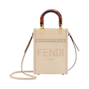 Fendi Roma Sunshine Mini Leather Shopper Bag Pink