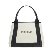 Balenciaga Navy Small Cabas Light Beige Black