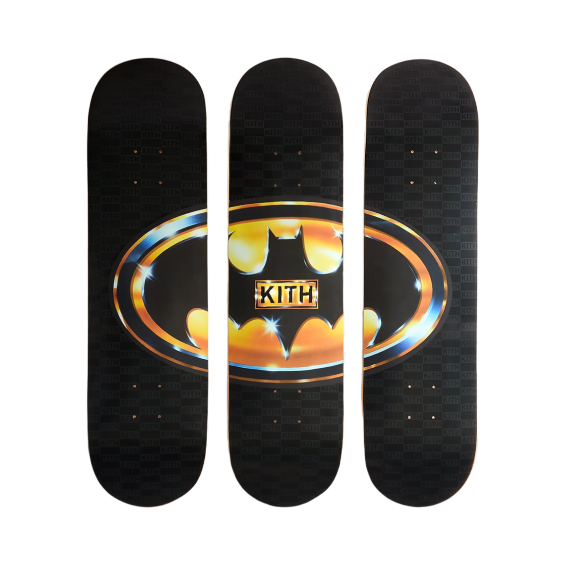 키스 x 배트맨 1989 트립틱 스케이트덱 블랙 (3개 세트)(Kith x Batman 1989 Triptych Skatedeck Black (Set of 3))