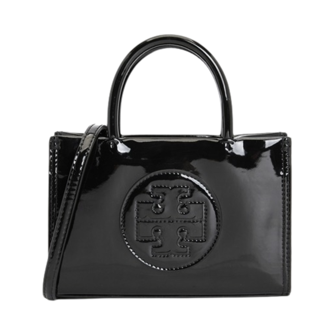 161878-001 Tory Burch Ella Bio Patent Mini Tote Bag Black