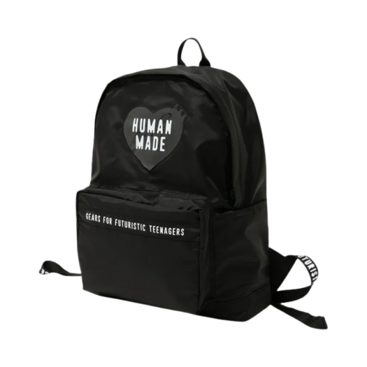 HM25GD042 Human Made Nylon Heart Backpack Black