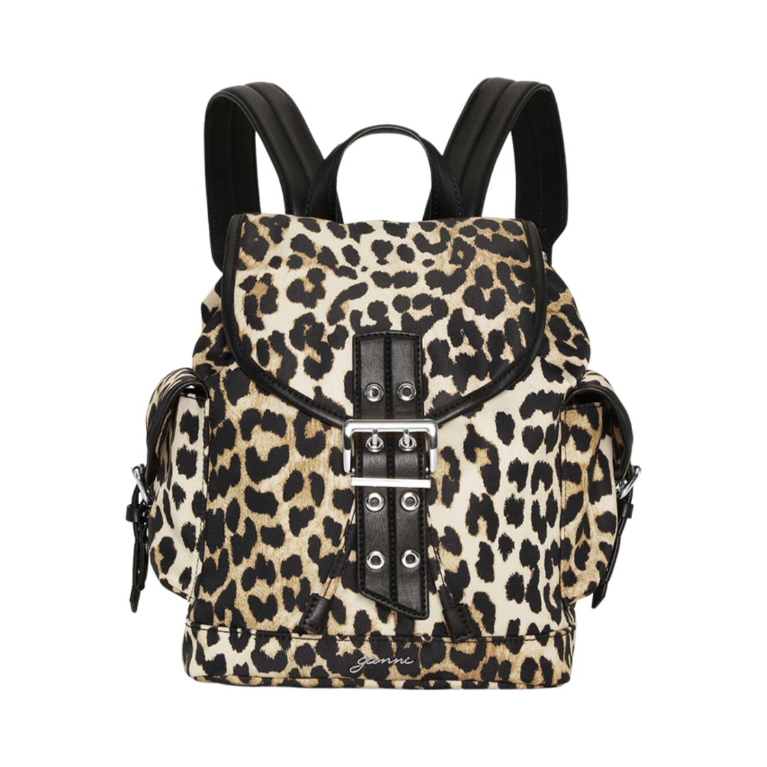 가니 스몰 버키 나일론 백팩 레오파드(Ganni Small Bucky Nylon Backpack Leopard)