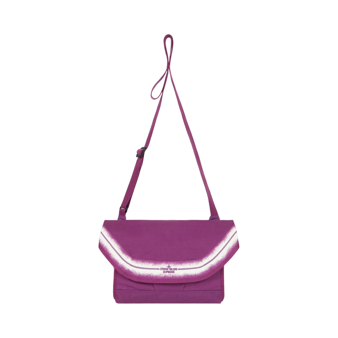 슈프림 x 스톤 아일랜드 스트라이프 메신저백 퍼플 - 22SS(Supreme x Stone Island Stripe Messenger Bag Purple - 22SS)