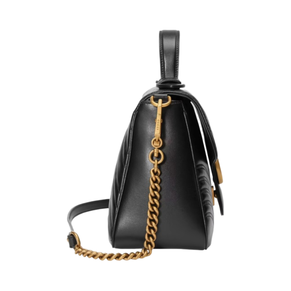 구찌 GG 마몽 마틀라세 스몰 탑 핸들백 블랙(Gucci GG Marmont Matelasse Small Top Handle Bag Black) - 3