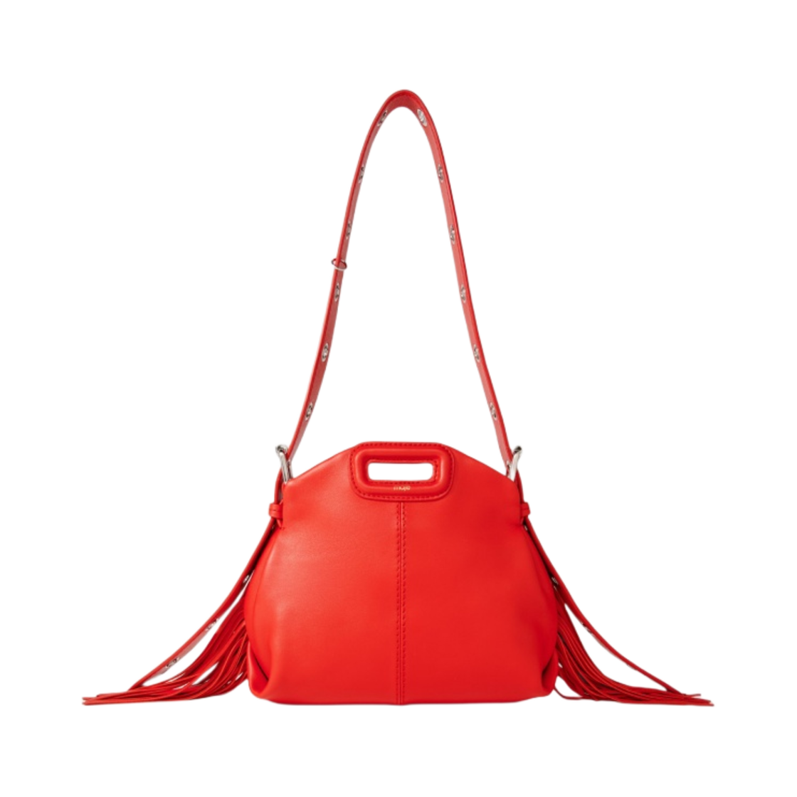 (W) 마쥬 스무스 레더 미스 M 미니백 루즈((W) Maje Miss M Mini Bag in Smooth Leather Rouge)