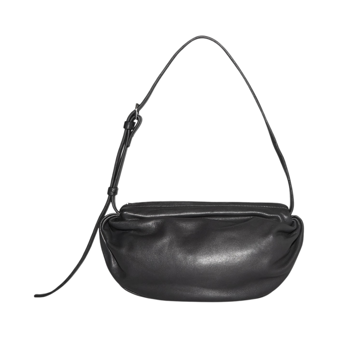 코스 개더드 레더 숄더백 블랙(COS Gathered Leather Shoulder Bag Black)