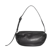 COS Gathered Leather Shoulder Bag Black