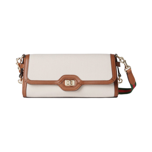 Gucci Luce Small Shoulder Bag White Brown