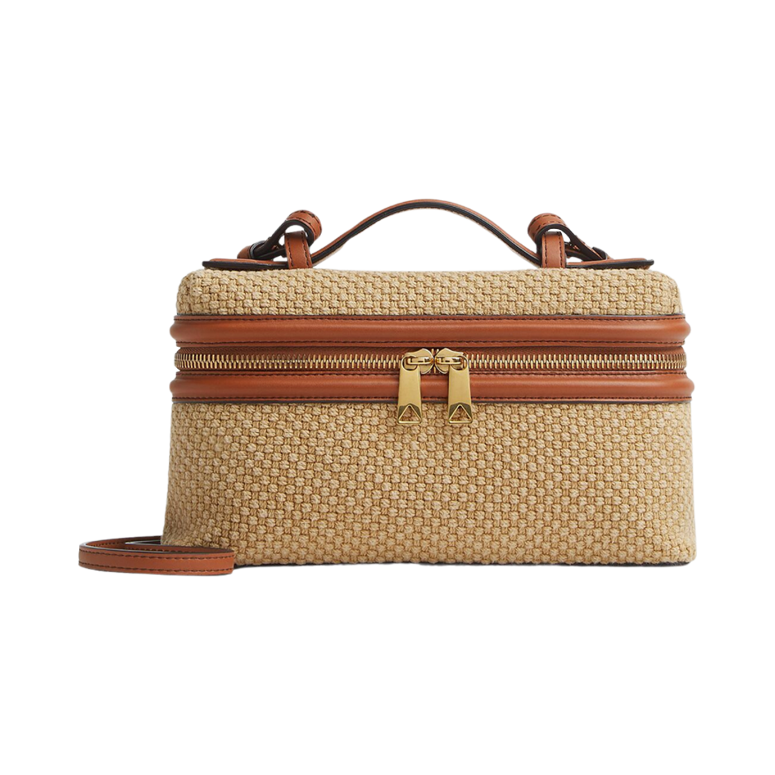 815355V50R12678 Bottega Veneta Bang Bang Vanity Case Cane Sugar Light Wood Fondant