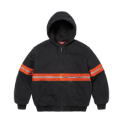 Supreme Reflective Stripe Hooded Work Jacket Black - 24FW