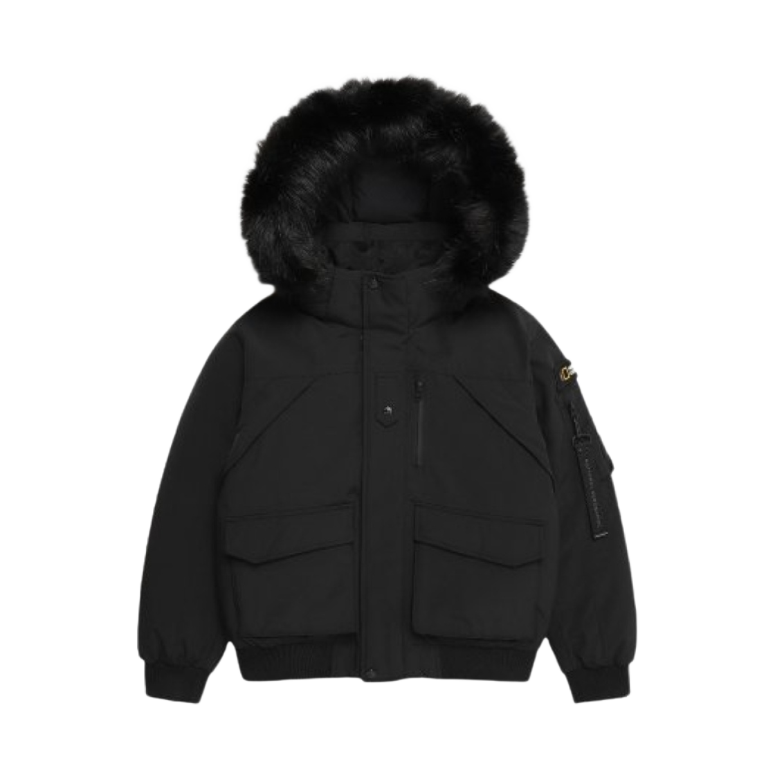 (W) 내셔널 지오그래픽 타루가 퍼 트리밍 후디 다운 점퍼 카본 블랙((W) National Geographic Taruga Fur Trim Hood Down Jumper Carbon Black)