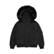 (W) National Geographic Taruga Fur Trim Hood Down Jumper Carbon Black