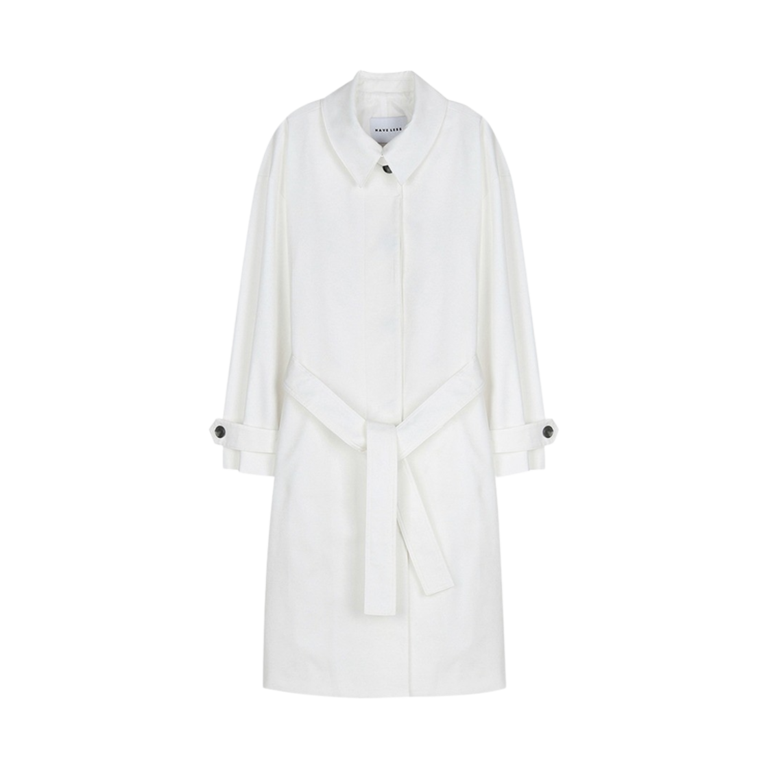 해브레스 우먼 코튼 캔버스 트렌치 코트 화이트(Haveless Women Cotton Canvas Trench Coat White)