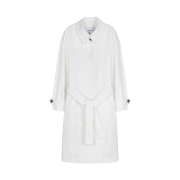 Haveless Women Cotton Canvas Trench Coat White