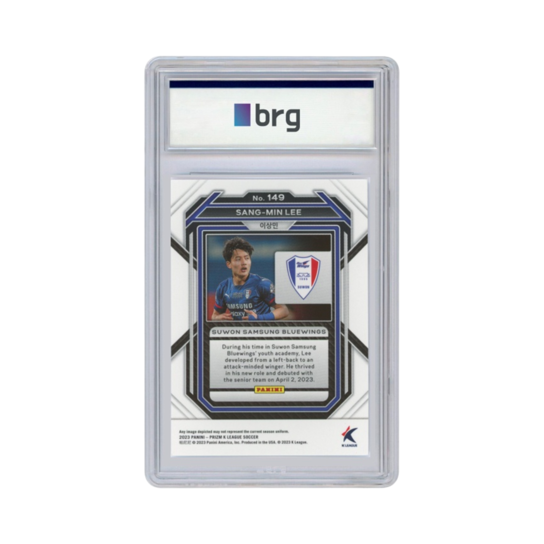 파니니 프리즘 K 리그 K 리그 1 #149 수원 삼성 블루윙즈 이상민 베이스 축구 카드 2023(Panini Prizm K League K League 1 #149 Suwon Samsung Bluewings Lee Sang Min Base Soccer Card 2023) - 2