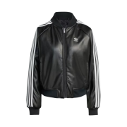 (W) Adidas SST Pleather Loose Padded Jacket Black - US Sizing