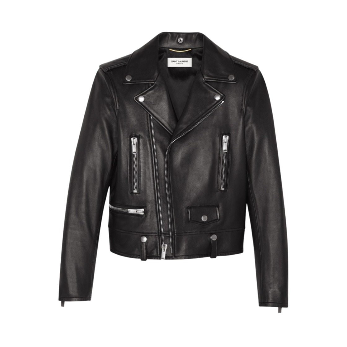 (W) 생로랑 램스킨 모터사이클 자켓 블랙((W) Saint Laurent Motorcycle Jacket in Lambskin Black)