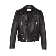 (W) Saint Laurent Motorcycle Jacket in Lambskin Black