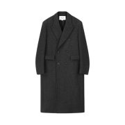 Tonywack Herringbone Wool Double-Breasted Coat Dark Herringbone