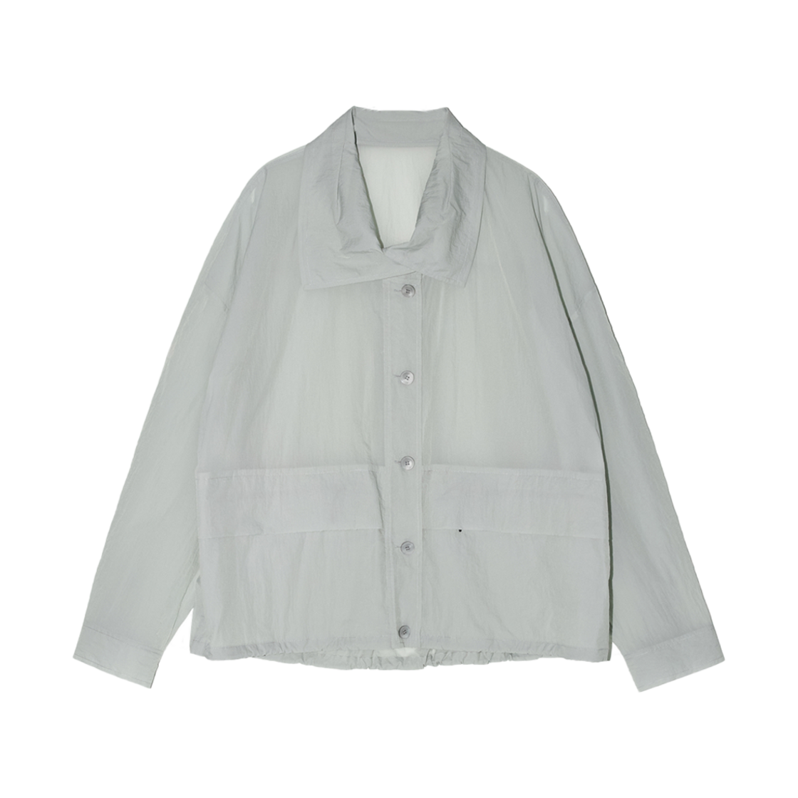 BESUJP001GY Enor Women Nylon Wind Breaker Shirt Jumper Grey