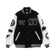 BAPE x Neighborhood Varsity Jacket Black - BAPE Exclusive