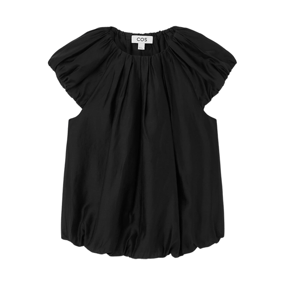 (W) 코스 볼류미너스 파라슈트 블라우스 블랙((W) COS Voluminos Parachute Blouse Black)