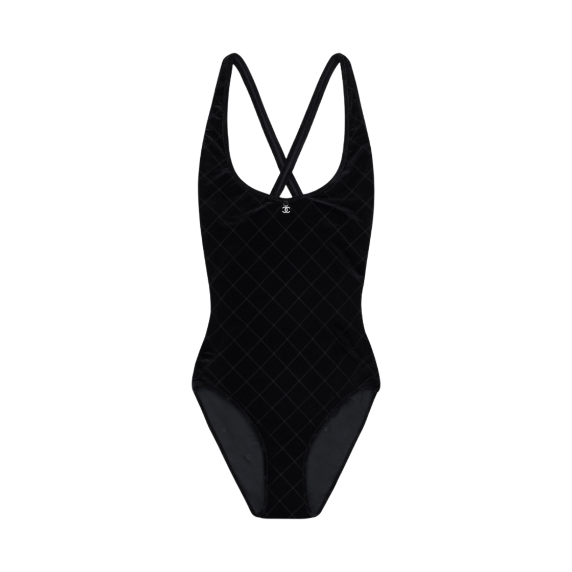 (W) 샤넬 플레인 스윔수트 블랙 실버((W) Chanel Plain Swimsuit Black Silver)