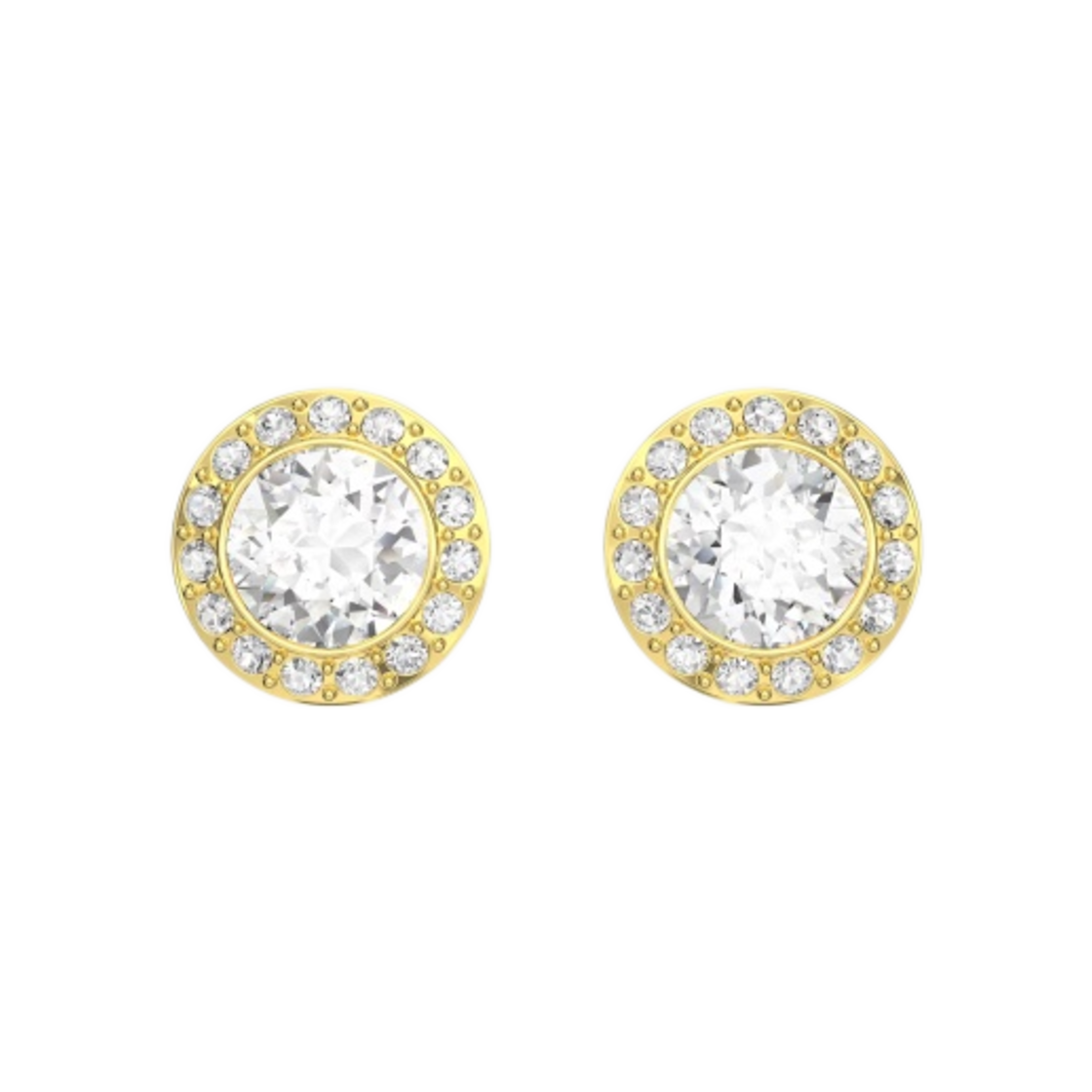 5505470 (W) Swarovski Angelic Stud Round Cut Earrings White Gold Plated