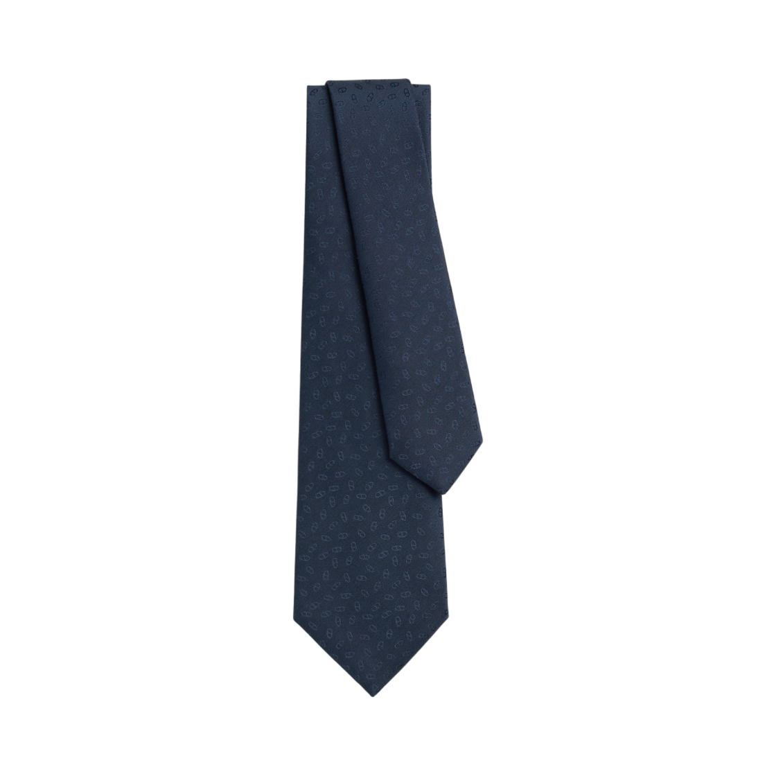 H036386T02 Hermes Faconnee Maillons Tie Bleu De Chine