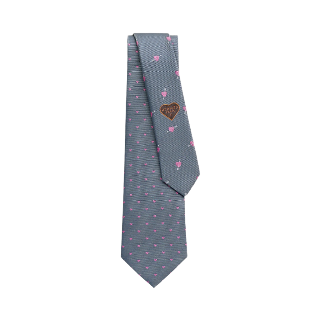에르메스 타이 7 프롬 에르메스 위드 러브 트윌비 타이 그리 로즈(Hermes Tie 7 From Hermes With Love Twillbi Tie Gris Rose) - 1